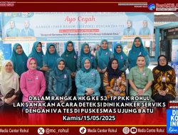 HKG Ke-53, TP. PKK Rohul Taja Acara Deteksi Dini Kanker Serviks dengan IVA Tes di Puskesmas Ujung Batu
